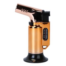 Culinary Butane Torch Lighter Refillable Blow Torch Adjustable Flame Kitchen Cooking BBQ Torch  (Gas Not Included) (Color: Gold)